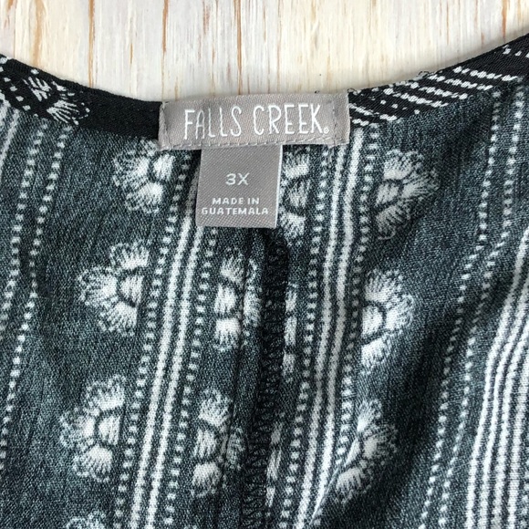 Falls Creek Sleeveless Blouse Black & White Plus Size 3X - Picture 6 of 11